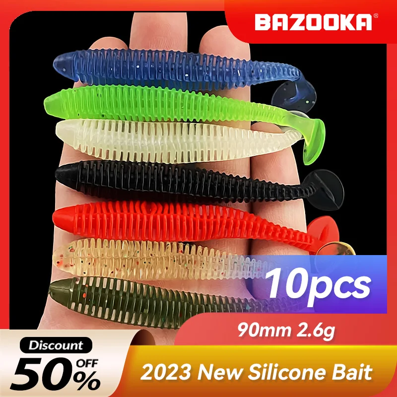 Bazooka Esche Da Pesca Soft Bait Plastic Swimbait Easy Wobblers Jig Silicone Traina Shad Worm Bass Pike Carp Tackle Winter Bait