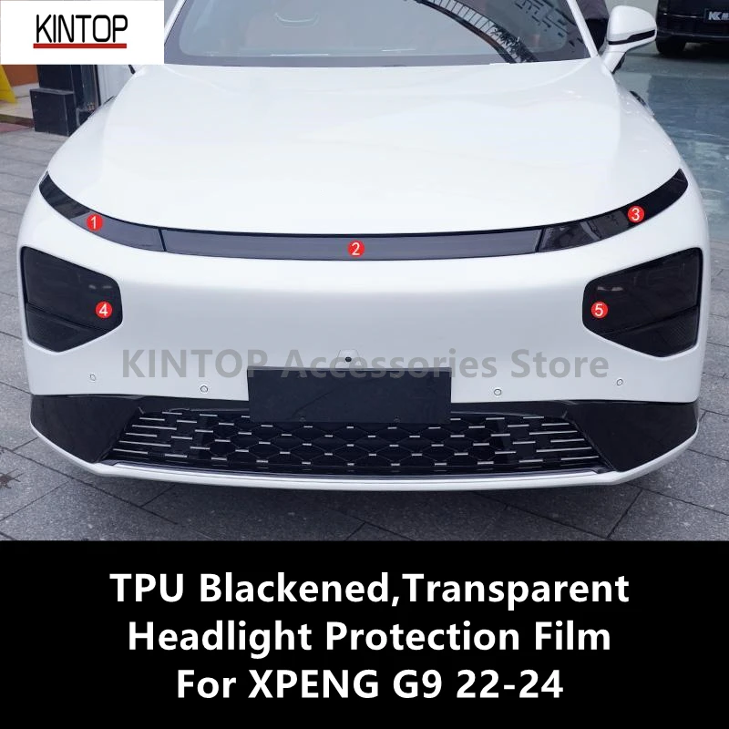 

For XPENG G9 22-24 TPU Blackened,Transparent Headlight Protective Film, Headlight Protection,Film Modification