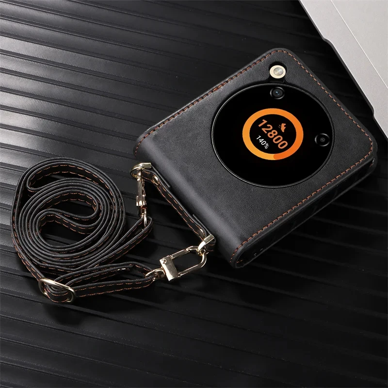Crossbody Shockproof PU Leather Phone Case - Non-Slip, Hard Back Cover