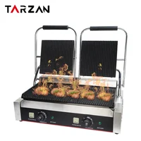 Hot selling cheap price Cast Iron/Electric Sandwich Maker Panini Press Grill Double Plate Food Machinery  Grill Press Grill 2
