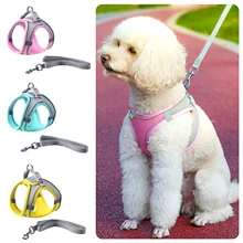 Step-in Air Dog Harness WIth Pull  All Weather Mesh Step In Adjustable Vest Harness for Small and Medium Dogs Pet Supplies
