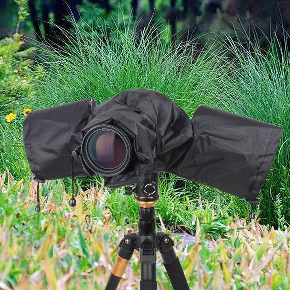 Waterproof Camera Rain Cover Rain Dustproof Raincoat Protector Black Rain Covers for Canon Nikon Sony Panasonic Fuji DSLR Camera