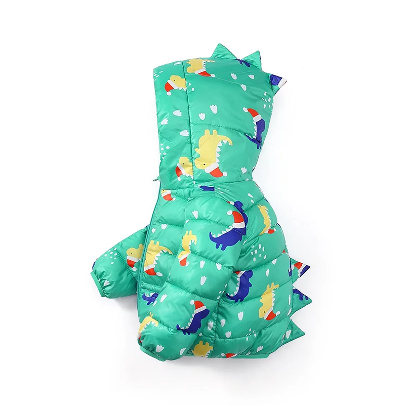 2-6 Y Kids Dinosaur Shaped Puffer Jacket Toddler Hooded Warm Winter Coat