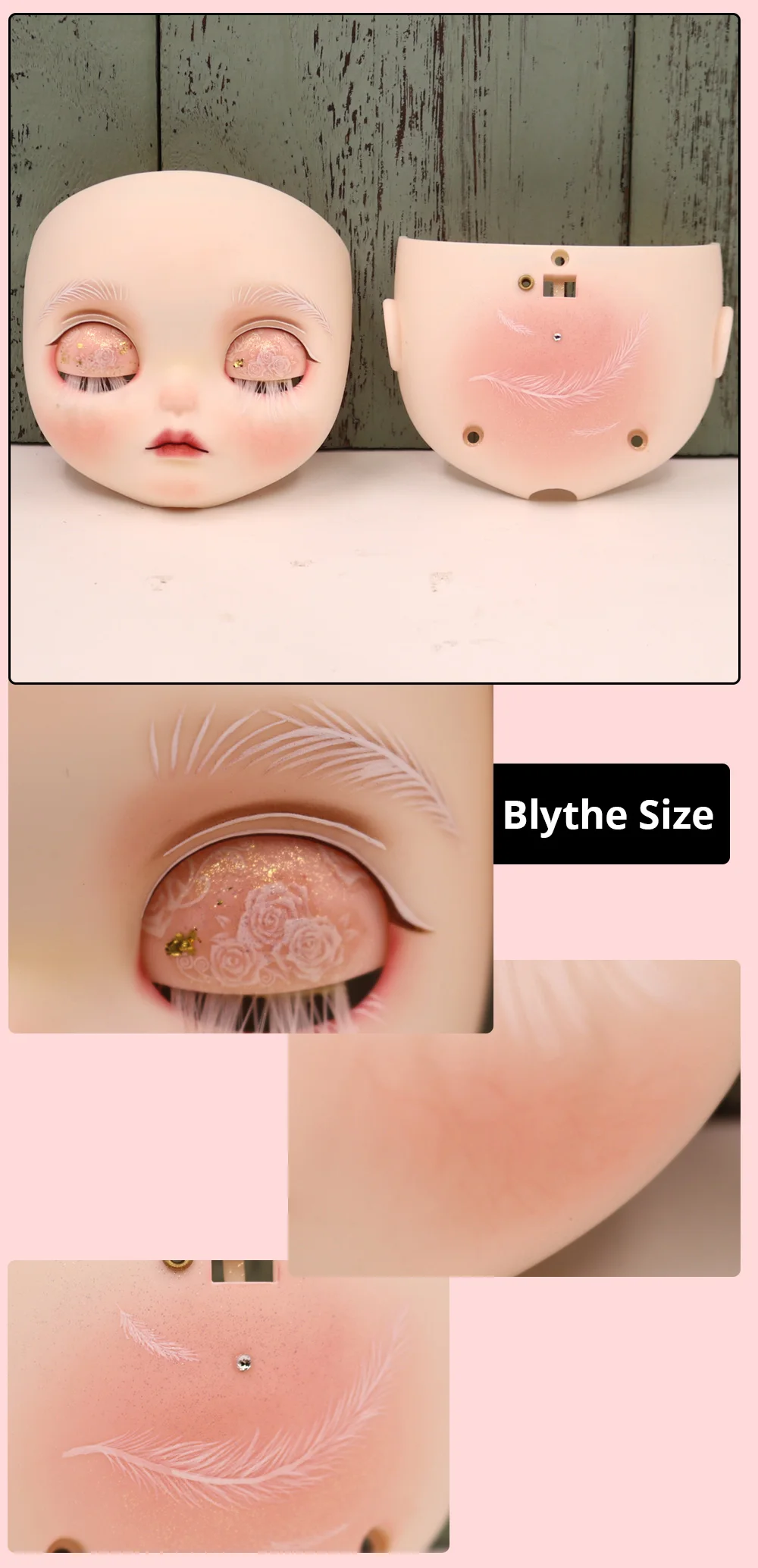 ICY DBS OOAK Blyth doll Hand-Painted Face Plate Including Back Plate Screws Lips carved 1/6 BJD Anime Girl