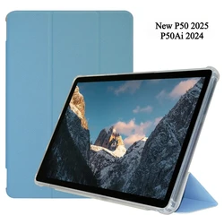 Elegant Flip Case with Multi - Angle Support and Auto Sleep/Wake Feature, PU Leather with Soft TPU Back Shell for P50 2025 New (Blue)