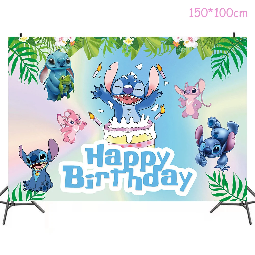 Lilo & Stitch Disposable Tableware Sets Decoration Party favors Plates Fork  Flag Children Kids Birthday Party Supply