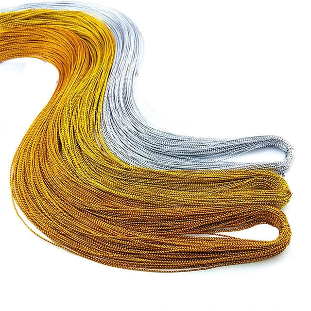 90-100M No Stretch Rope Gold Silver Color Polyester Cord Gift