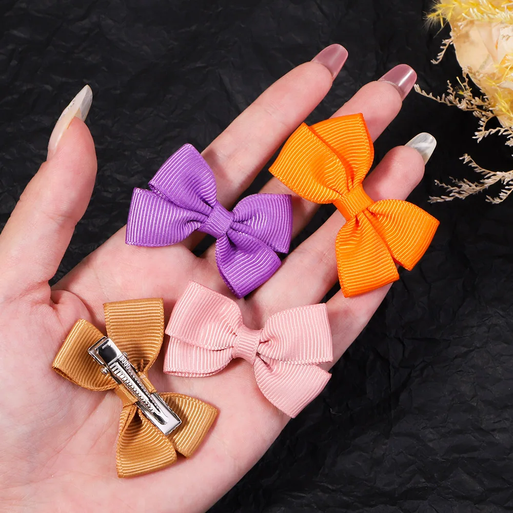 Mini Solid Bows Hair Clips para Bebês, Boutique Bowknot Hairpin, presilhas, Headwear, Acessórios para Crianças, Bonito, 1.9 