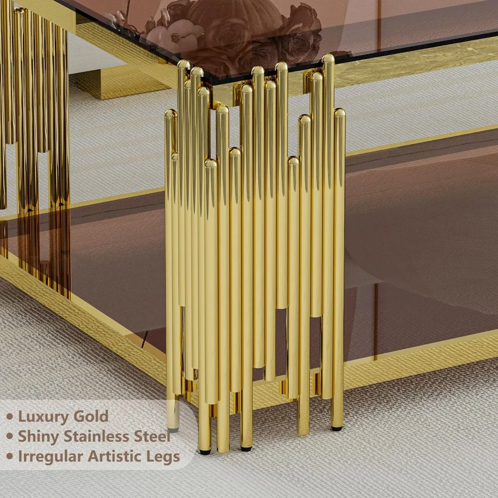 Monérian Bronze coffee table - close-up metal frame