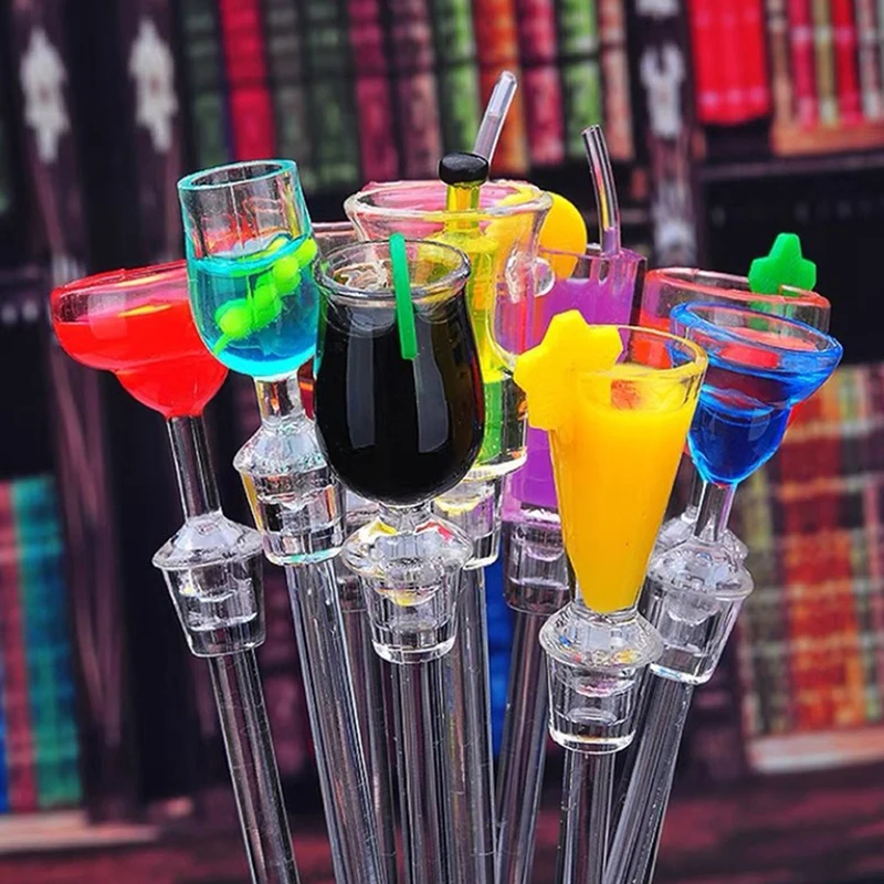 10Pcs 23cm Stirring Acrylic Stirrers Kitchen Juice Party Cocktail Drink Mixer Swizzle Stick Wine Agitators Bar Tools