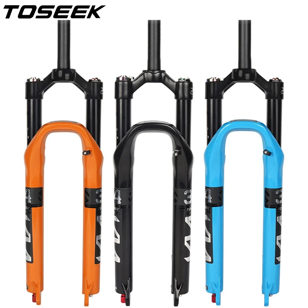 TOSEEK MTB Bicycle Air Fork 26/27.5/29 Inch,Mountain Bike Black