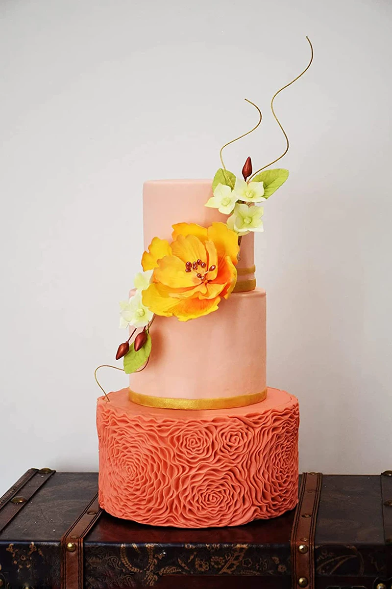 Rose Rüschen Scrunch Simpress Silikon Fondant Form für Kuchen Grenze Blume Spitze Sugarcraft Cookie Dekorieren Gum Paste Schokolade – Detail 7