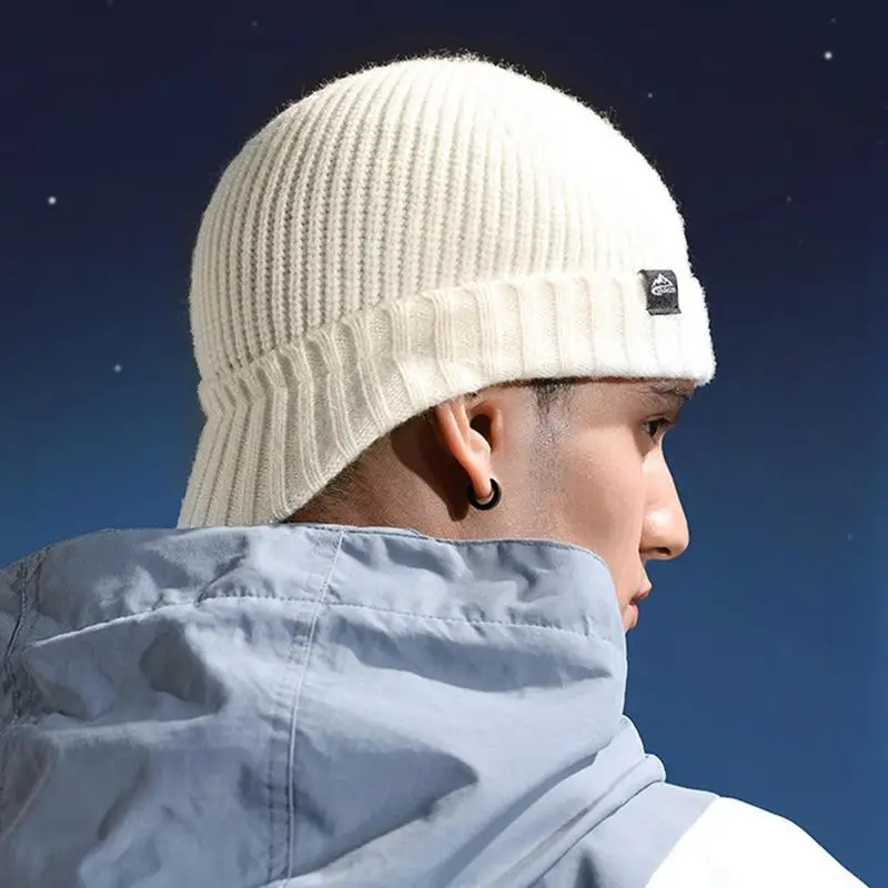 Knit Beanie Winter Beanie Outdoor Warm Hat Comfortable Ear Protection Winter Hat Knit Caps Breathable For Ski Hiking Running