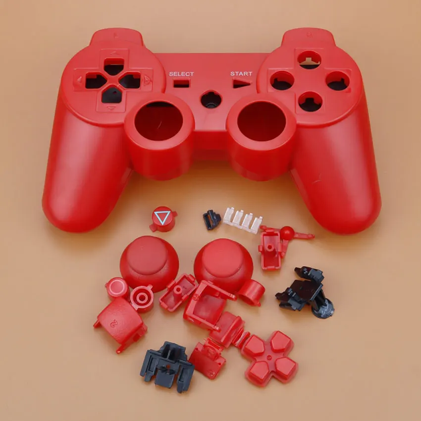 Jcd capa dura de plástico para controle sem fio ps3, capa frontal traseira com conjunto completo de botões e suporte de estrutura interna