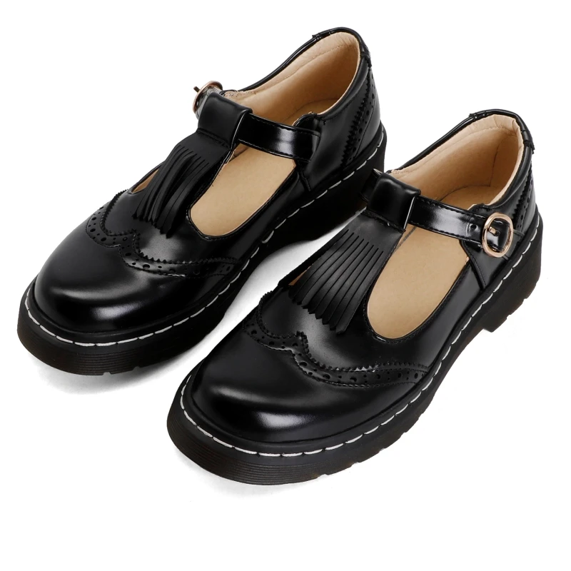 Spring Women's Flats Shoes Comfortable Black Brown Oxford Shoes For Women Loafers Designers T strap Casual Footwear Ladies