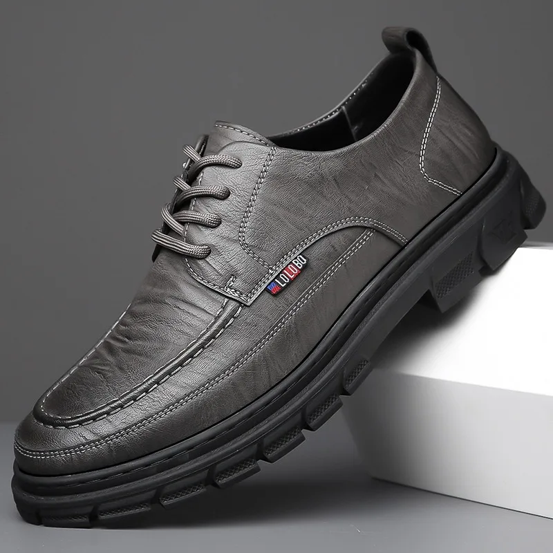 British Leather Business Men's Dress Shoes Spring Autumn Fashion Soft Sole Man Work Shoes Designer Fashion Casual Male