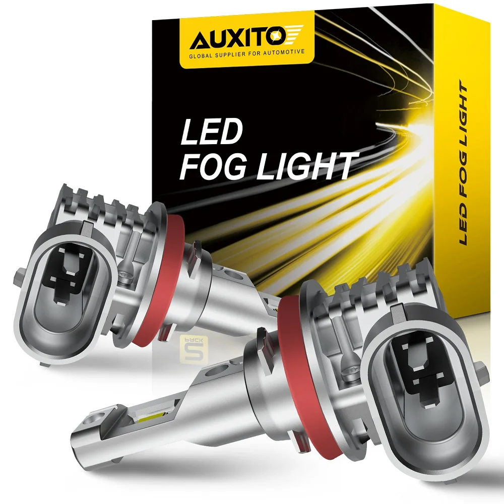 AUXITO 2Pcs H8 LED Canbus Fog Light H10 9005 HB3 9006 HB4 H11