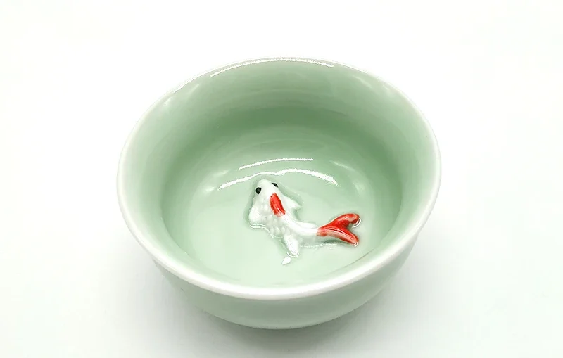 High quality Kung Fu Tea set,longquan celadon fish tea set ceramic teapot kettle ceramic Teaware teacup fish tea set drinkware