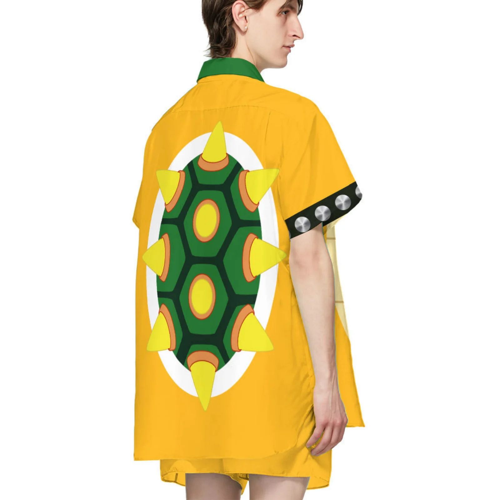 CLOOCL Men Casual Shirts Cartoon Bowser 3D Print Short Sleeve Hawaii Shirt Male Women for Summer Beach Vacation Cosplay Costumes