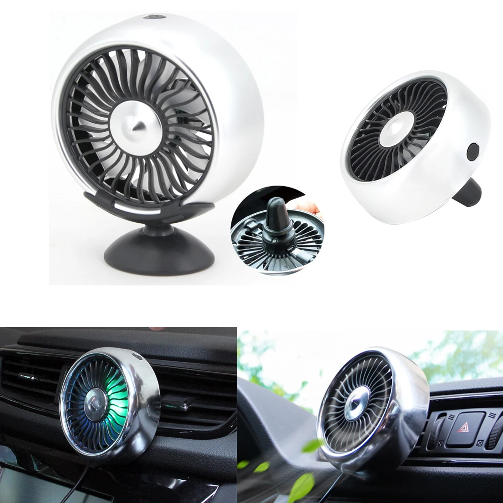 

Car Cooling Fan Adjustable Cooling Air Fan Brushless Motor Low Noise Automobile Vehicle Fan Micro USB