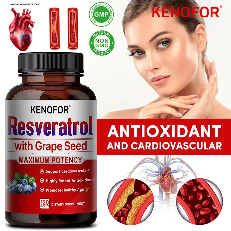 

Pure Trans-Resveratrol Supplement 1500 Mg, Supports Heart, Skin and Nail Health, Antioxidant Supplement