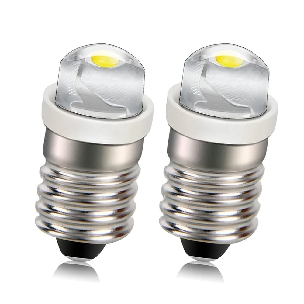 2-Piece DC 3V 4.5V 6V E10 LED Light Bulb 0.5W LED 80LM Flashlight Bicycle Signal Lamp Bike Light for Flashlight Torch Work