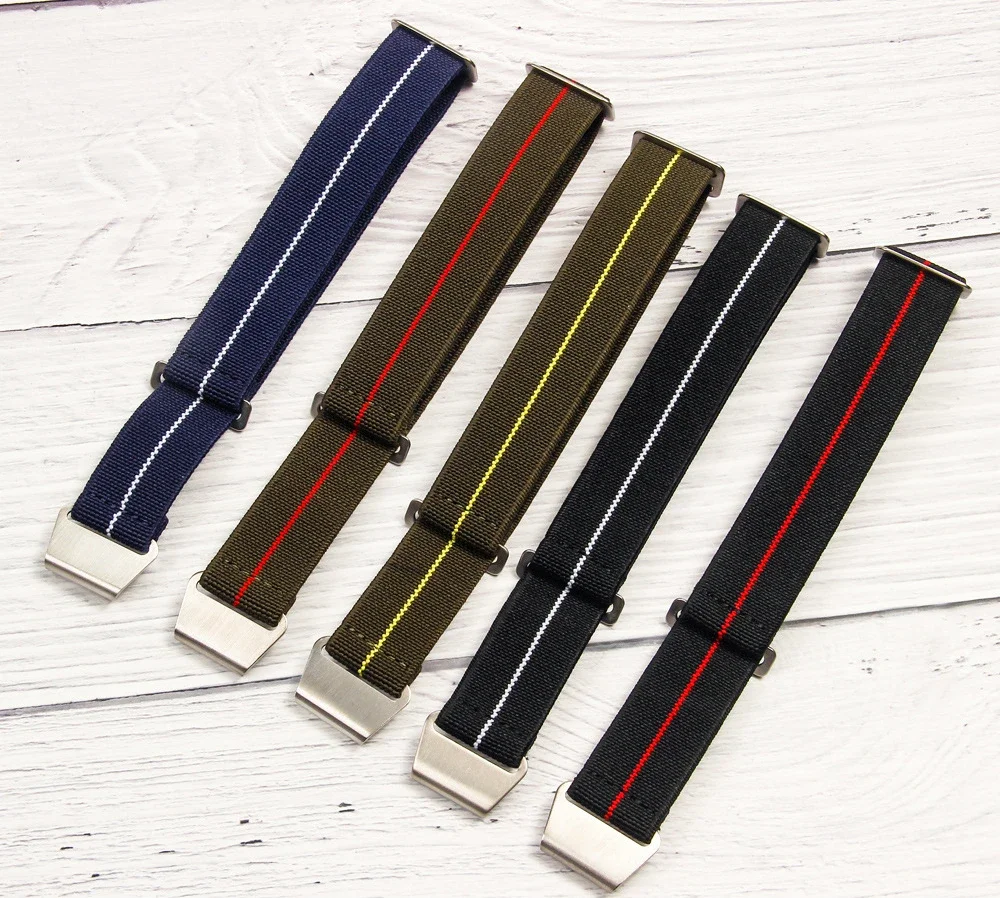 

High Quality Thicked Nylon Canvas Elastic Woven Watch Strap Band Mens NATO Military Style Diver Sports 18/20/22mm Universal