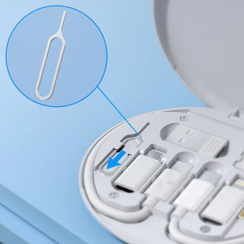 Multi USB Charging Adapter Cable Kit, Data Transfer, Type C Data Cable, Card Storage, Tray Eject Pin, Phone Holder