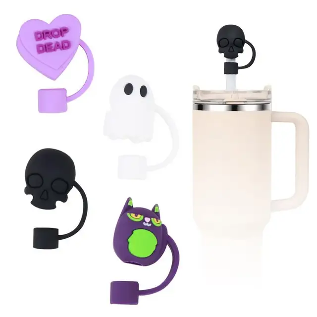 4pcs Halloween Theme Straw Toppers 1