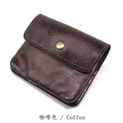 Premium Vintage Handmade Genuine Leather Wallet with Zippered Coin Pocket and Card Holder (Coffee)