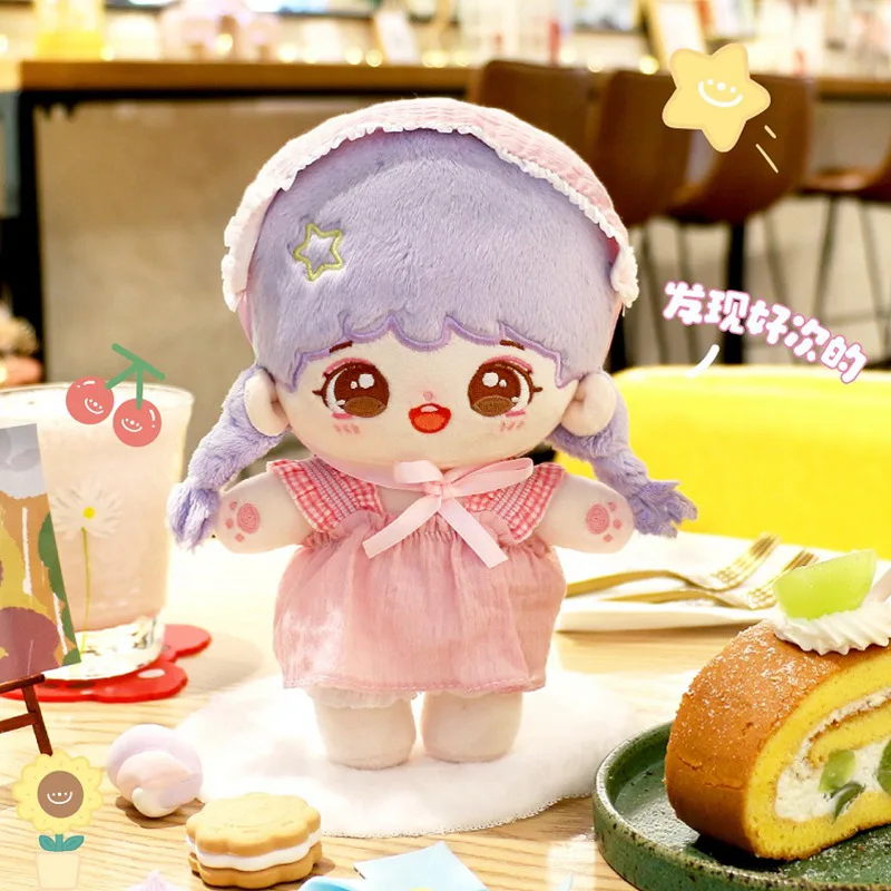 thumbnail image 1 of Muñeca IDol Kawaii con ropa, muñeco de estrella de peluche de Anime, figura de dibujos animados, juguetes encantadores, regalo de cumpleaños para niños y niñas, 20cm, 1 of 4
