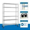6-Tier disassembly and free assembly NSF-Certified Steel Wire Shelving with Wheels 6