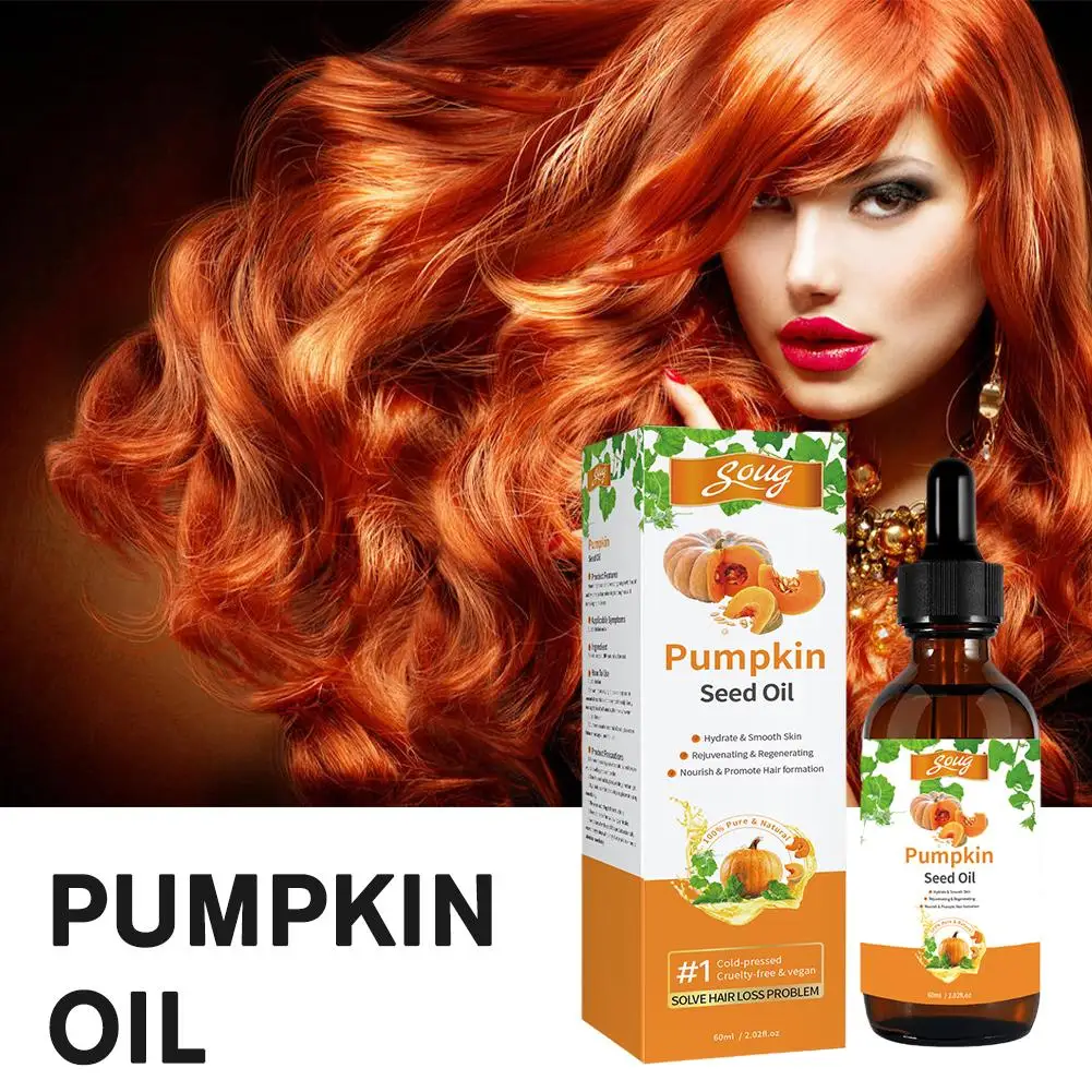 60ml Pumpkin Seed Oil for hair growth Pumpkin Oil for hair growth Prevents Hair Loss for Eyelashes Nourishing images - 6