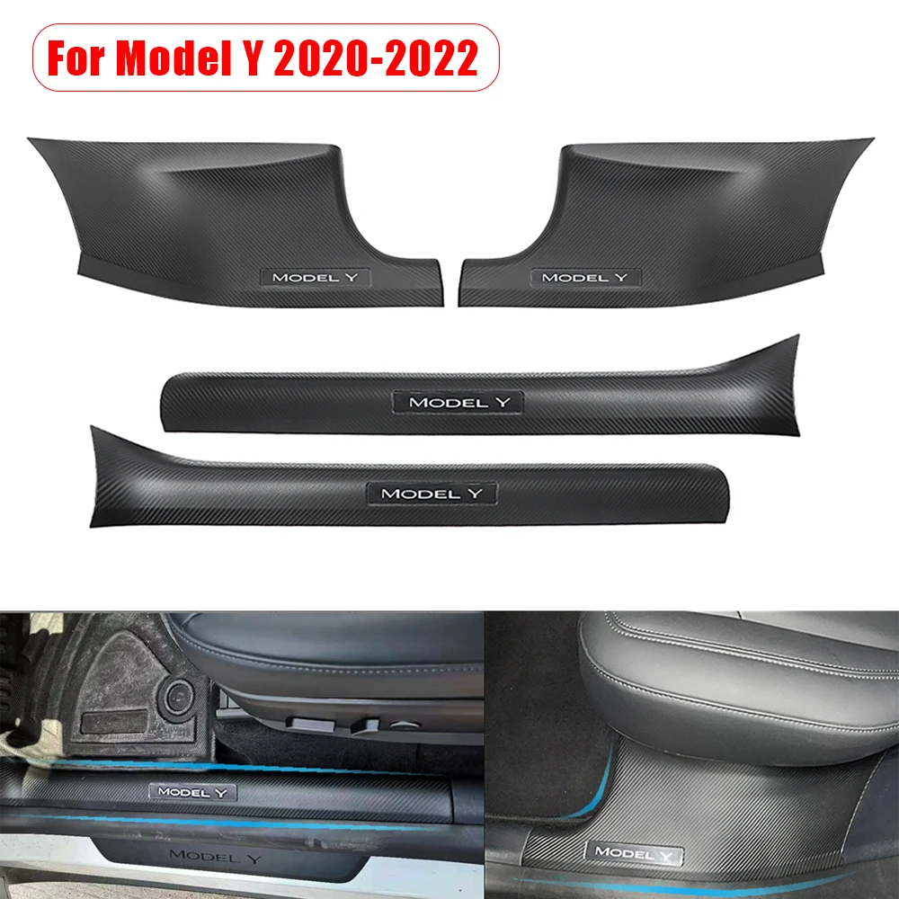 4 Packs Einstiegsleisten Für Tesla Modell Y Modell 3 2021 2022 Tür Sill  Abdeckung Vorne Hinten Tür Pedal abdeckung Auto Anti-schmutzig Pad -  AliExpress