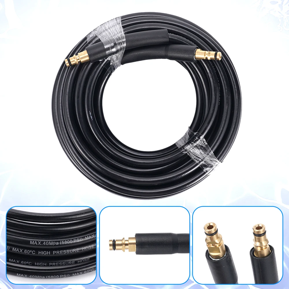 1개 고압 세척기 호스 6m/8m/10m/15m 5800PSI 40MPa 카처 K2 K3 K4 K5 K6 K7용 세차 연장 호스 PE 폴리에스터 PVC