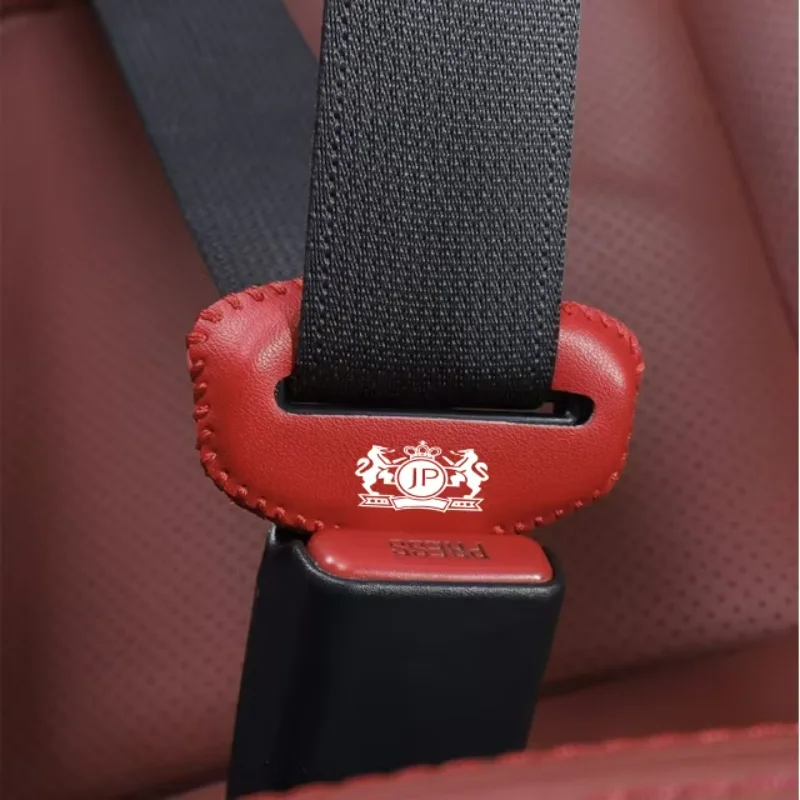 2pcs PU Leather Car Seat Belt Buckle Clip Cover Protector Anti-Scratch Case For VIP JP JUNCTION PRODUCE