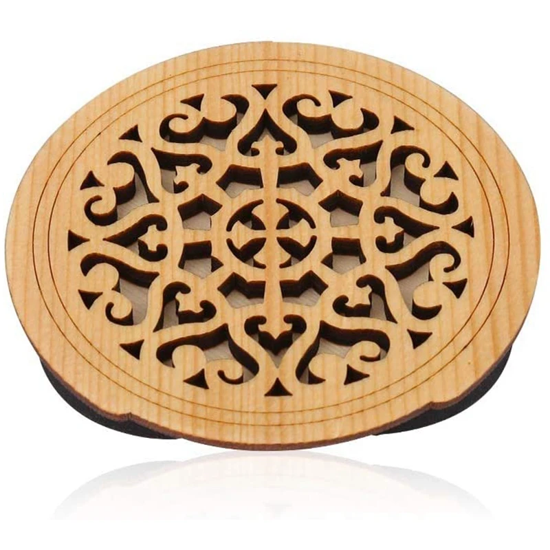 

Guitar Wooden Soundhole Sound Hole Cover Block Feedback Buffer Spruce Wood For EQ Acoustic Folk Guitars,Style 1