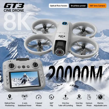 NUOVO Drone GT3 Professionale 8K con Doppia Fotocamera, Evitamento Ostacoli Aerei, Elicottero Brushless Pieghevole, Quadricottero Telecomandato