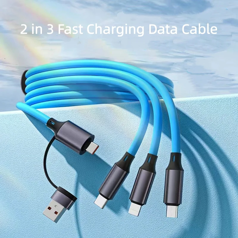 Dual-Purpose Rapid Charging Cable for Smartphones and Tablets, 1.2m Multi-Port USB Charger Cord