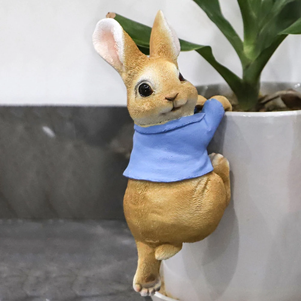 Cute Rabbit Statue Ornament Garden Supplies Resin Figurine Decoration Craft Handicraft  Gifts for Outdoor Indoor Yard