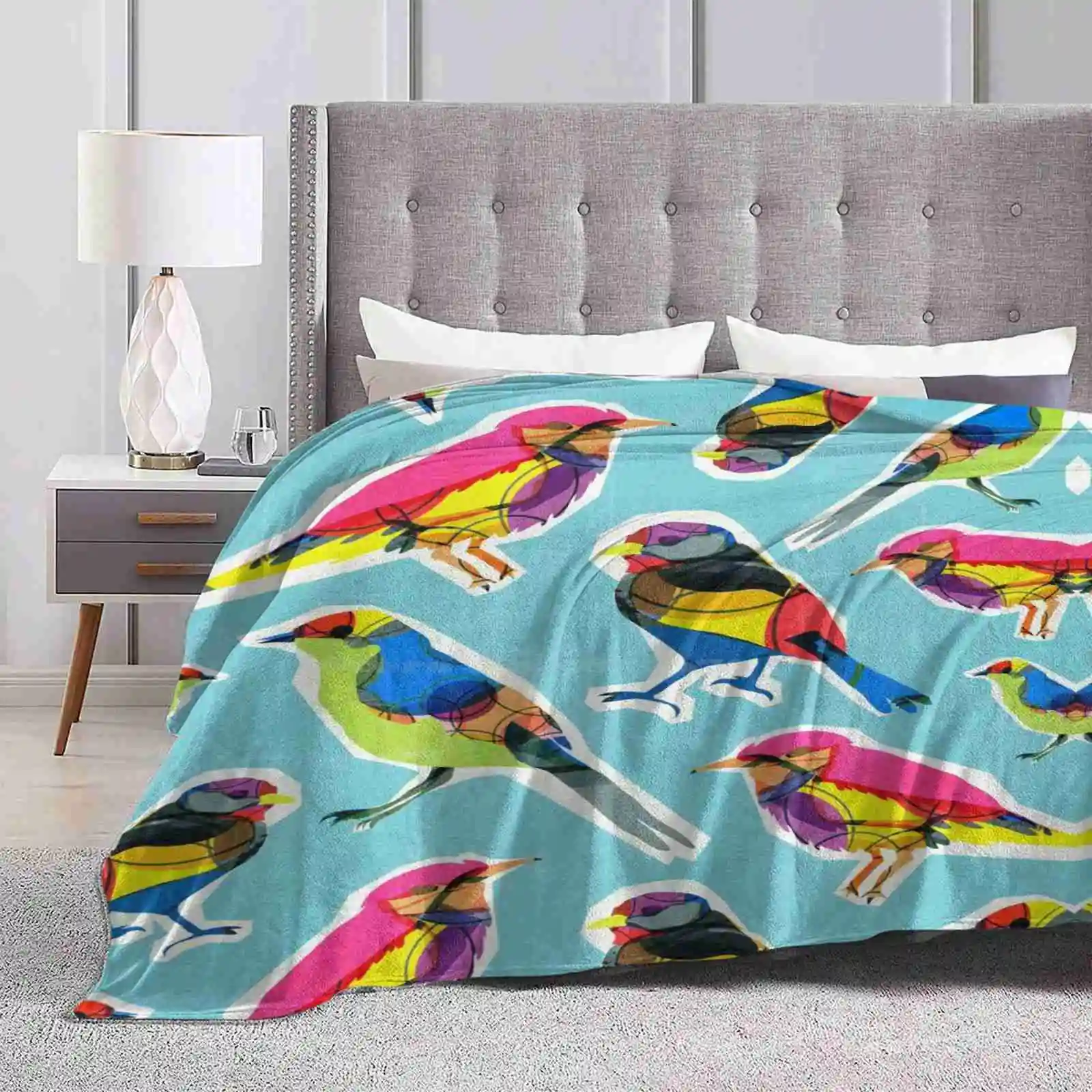 

Tropical Birds Best Selling Room Household Flannel Blanket Tropical Birds Warm Summer Hawaiian Party Colourful Birds Bright