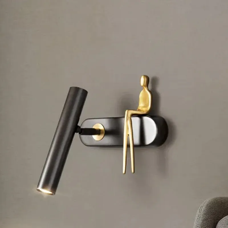 

LED Bedside Wall Lamp Bedside Spotlight Reading Lamp Hotel Apartment Bedroom Wall Light Modern Living Room Rotating Wall Decor