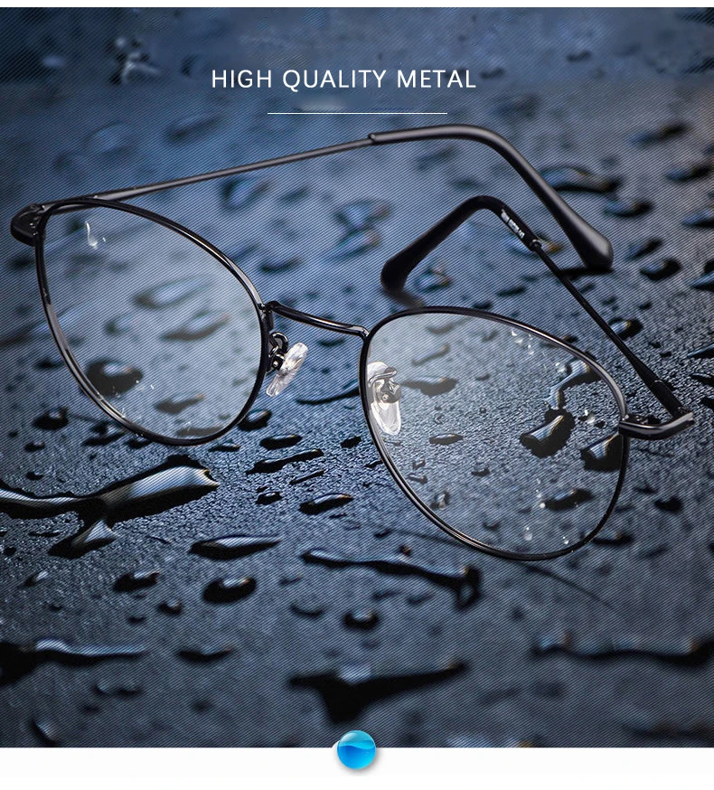 Metal Round Anti Blue Light Glasses Women Men Classic Square Eyeglasses Frames Transparent Computer Glasses Oculos Feminino