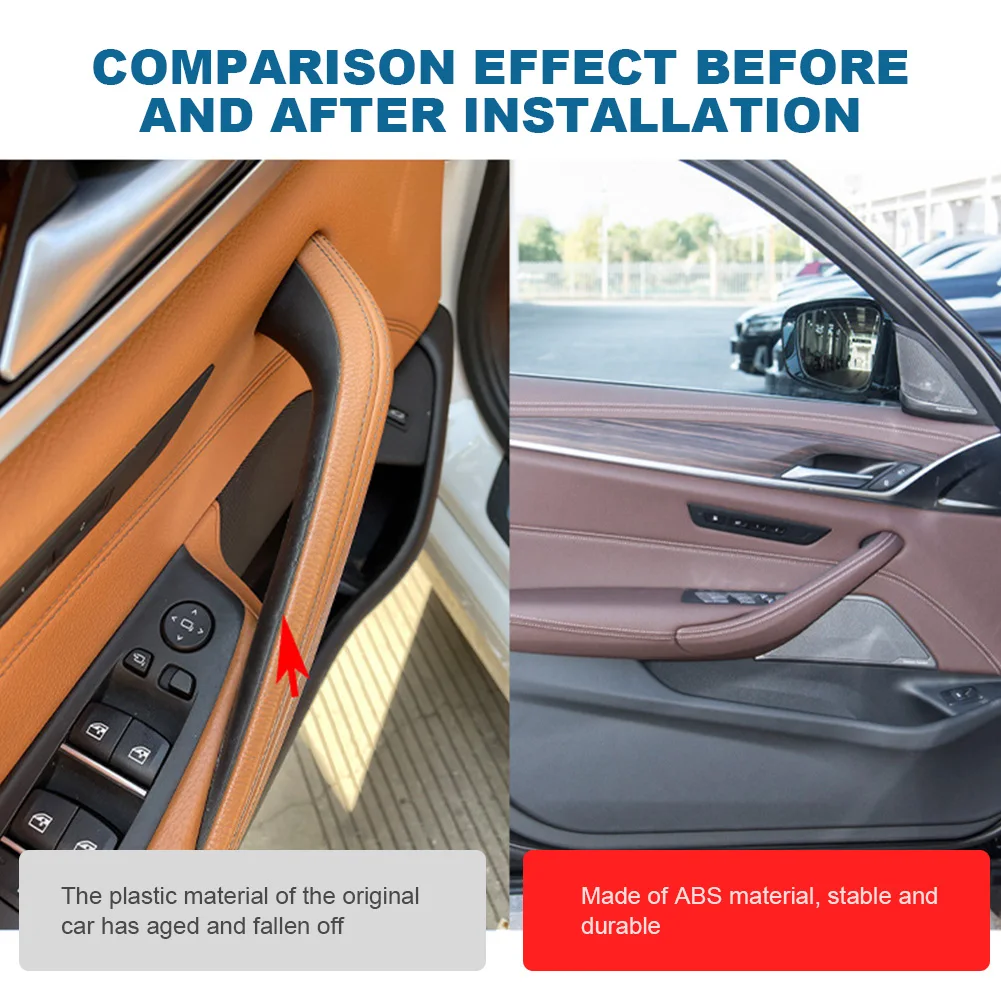 Car Door Handle Inside Panel Trim Carbon Fiber Inner Door Pull 51417438523 Car Interior Door Handle for BMW 5 Series G30 G31 G38