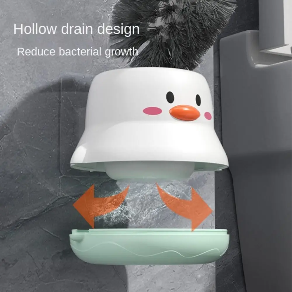 Toilet Brush Set Cartoon Chick Toilet Brush Wall-Mounted Comfortable Toilet Bowl Cleaner Durable Deep Cleaning Cleaning Brush Set