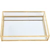 Nordic Retro Storage Tray Gold Rectangle Glass Makeup Organizer Tray Dessert Plate Jewelry Display Home Kitchen Decor 1