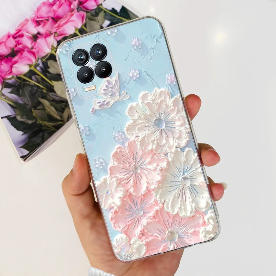 Fashion Flower Love Heart Soft Silicone Clear Phone Case Cover