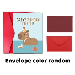 Adorable Capybara Birthday Card: Charming Greeting for Friends and Loved Ones (1pc)