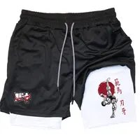 Men's Performance Shorts Anime Baki 2 in 1 Gym Shorts Compression Stretchy Sports Shorts Quick Dry Fitness Workout Summer 1