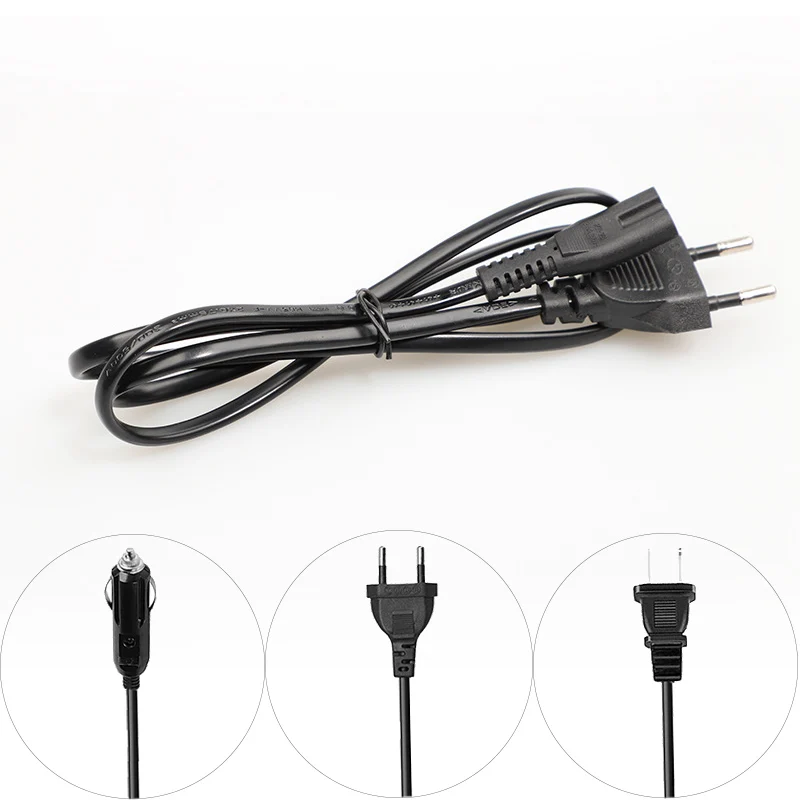 EU US Car Plug Wire For Electric Lunch Box Cable Replace AC Power Cord 12V 24V 220V 110V Food Warmer Heater Cable 80cm 1